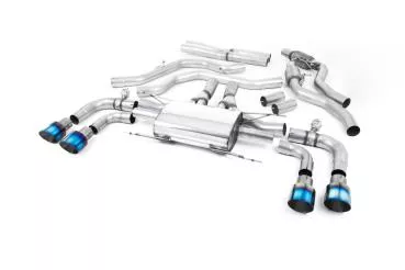 Milltek Sport Abgasanlage ab Kat für Alfa Romeo Giulia Quadrifoglio 2.9 V6 Bi-Turbo (Non OPF Modelle) (Variante: Burnt Titan Endrohre)