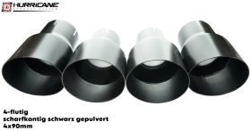 4-Flutig Scharfkantig schwarz gepulvert 90mm