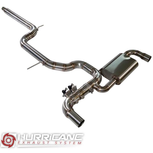 Hurricane Exhaust 3.5" ECE Klappenanlage für VW Golf 8 GTI Clubsport 300PS FWD Hurricane Exhaust 3.5" ECE Klappenanlage für VW Golf 8 GTI Clubsport 300PS FWD